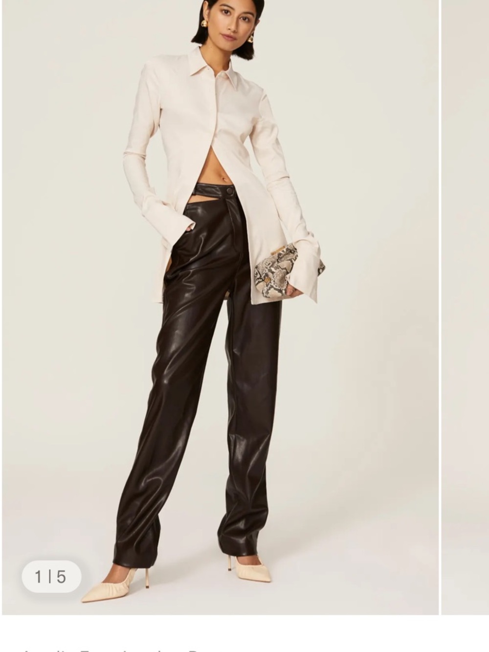$385 Simkhai Amelia Faux Leather Pants - Picture 3 of 9